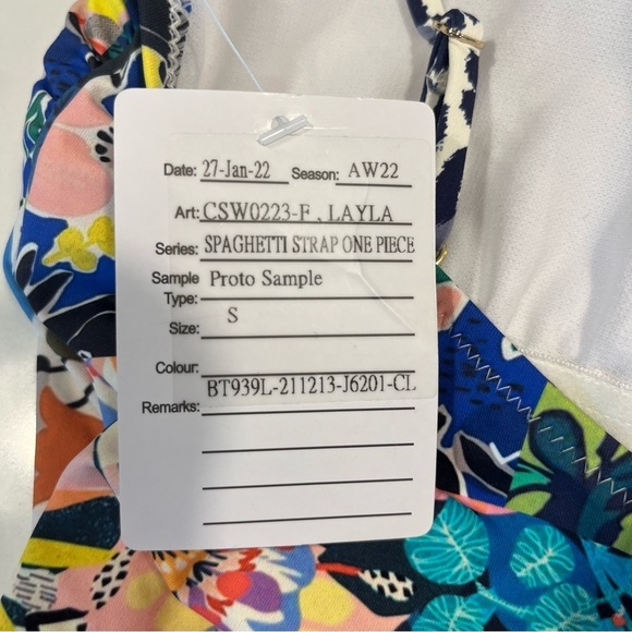 Johnny Was Layla Spaghetti Strap One Piece Floral Swimsuit Sm - Picture 8 of 12